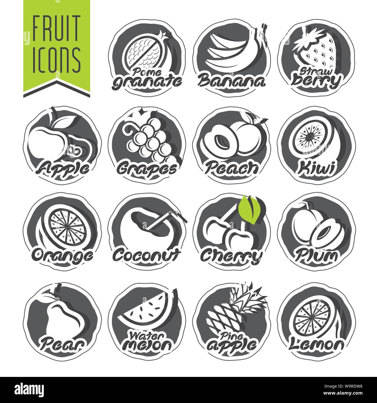 Ready design vector fruit icon set Stock Vector Image & Art - Alamy