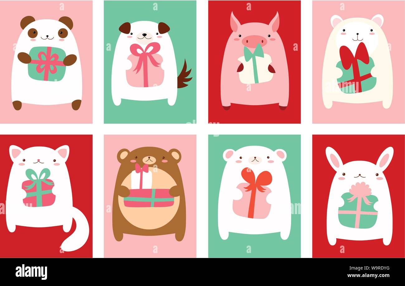 Birthday Banner Background Flyer Placard With Cute Animals
