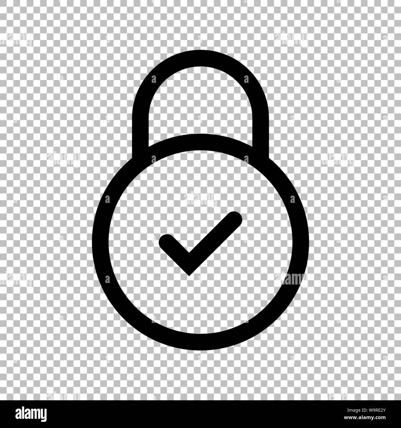 Lock icon flat style isolated on transparent background, Security padlock symbol vector illustration design. Stock Vector