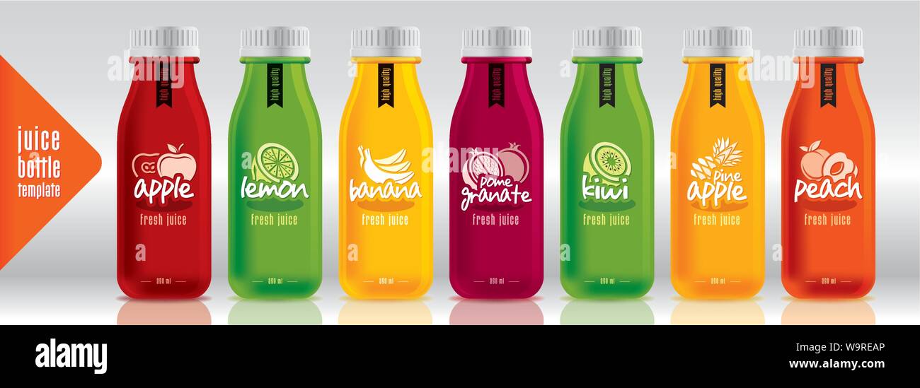 Ready design vector juice, fruit bottle set Stock Vector Image & Art ...