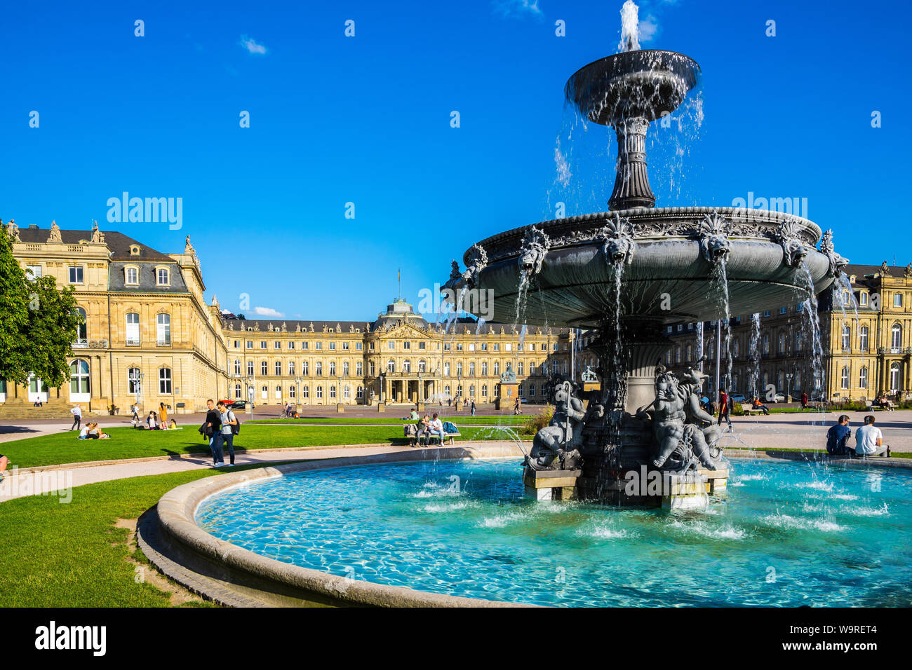 Fountain on schlossplatz and new palace hi-res stock photography and ...