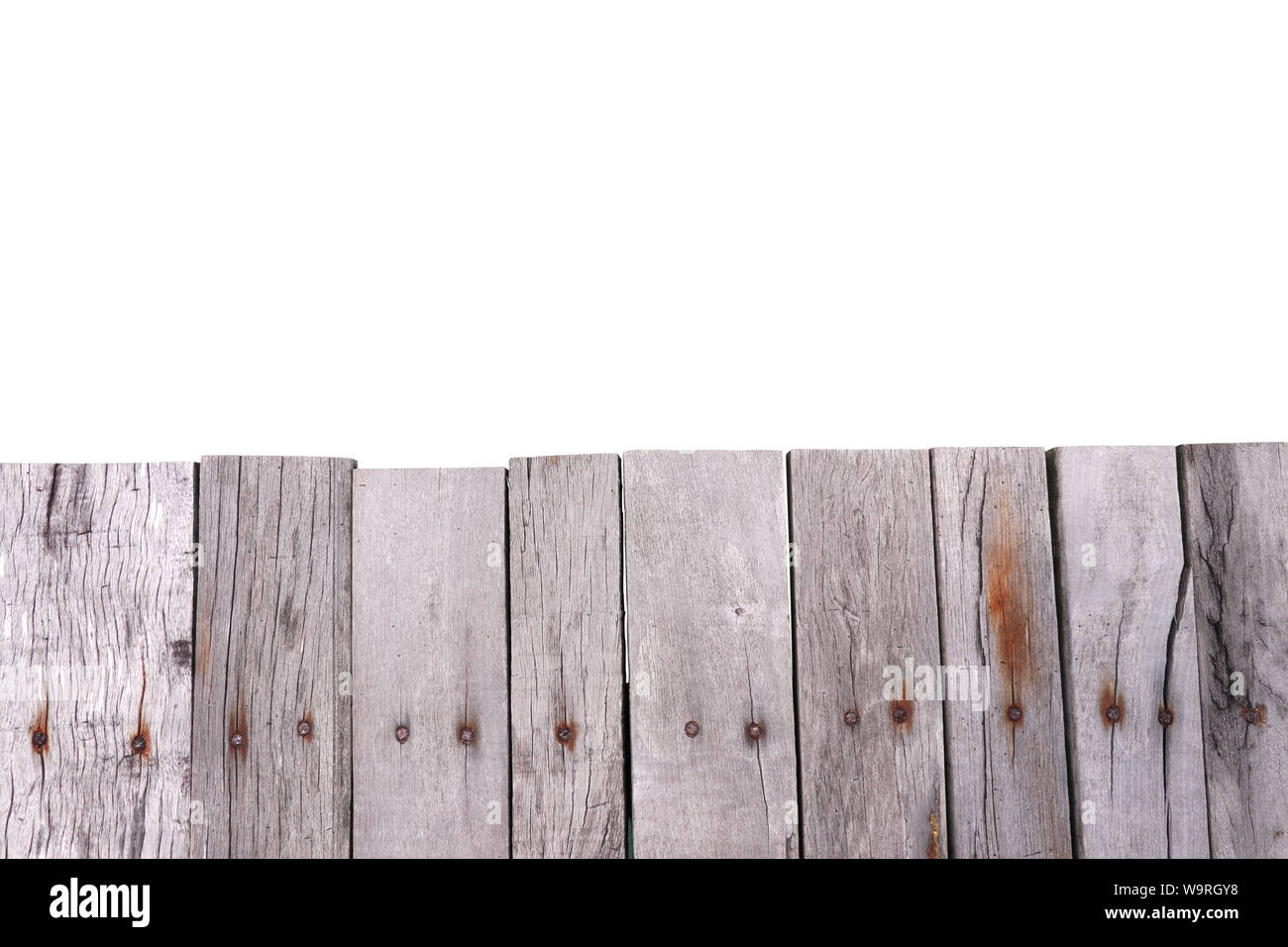 Old wooden fence isolated on white background Stock Photo - Alamy