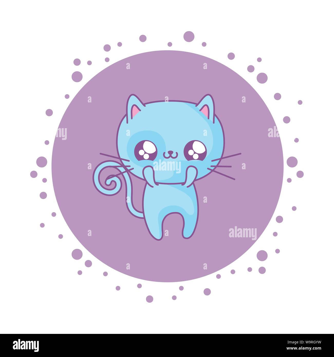 cute cat baby animal kawaii style vector illustration design Stock ...