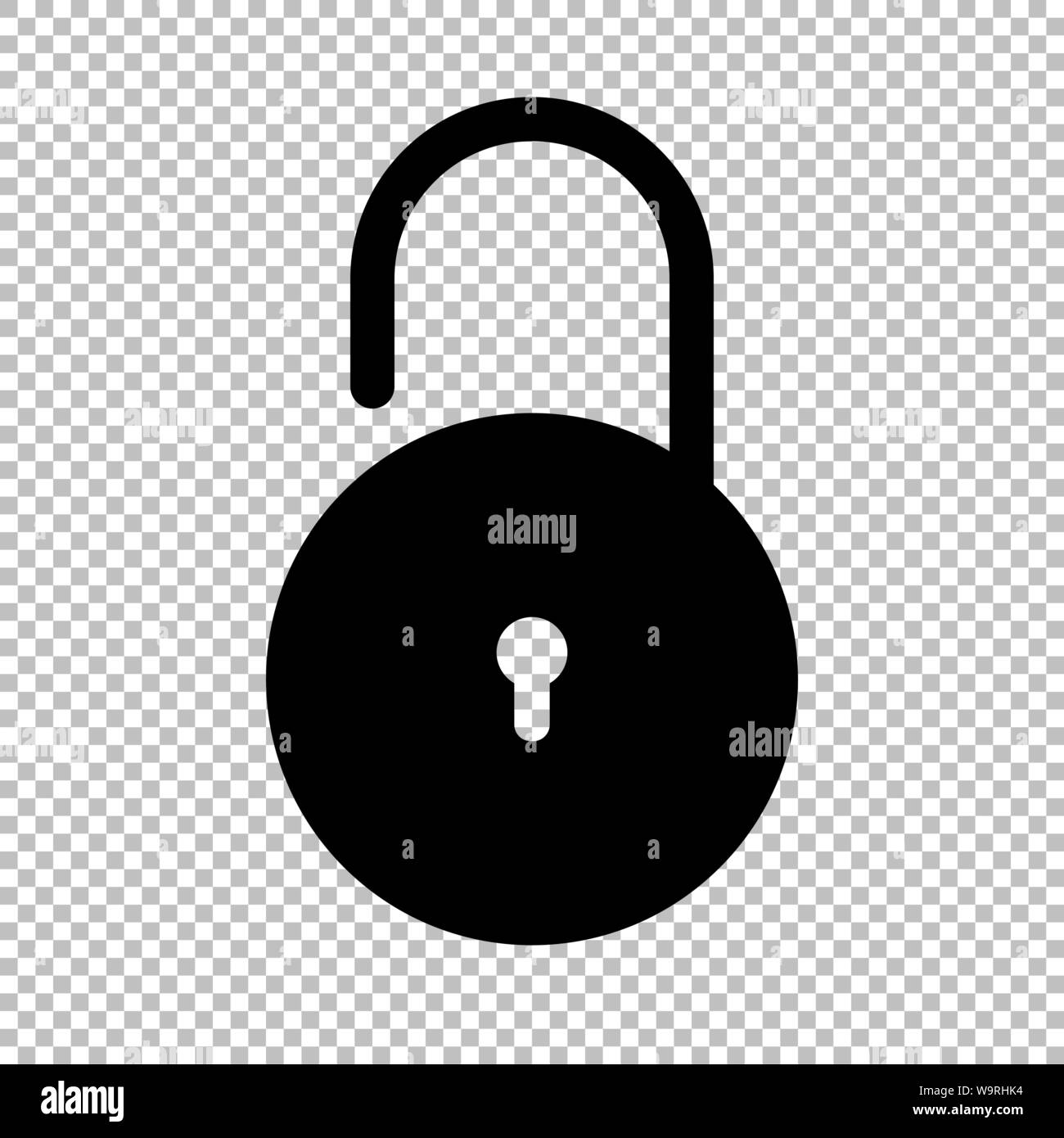 Lock icon flat style isolated on transparent background, Security ...