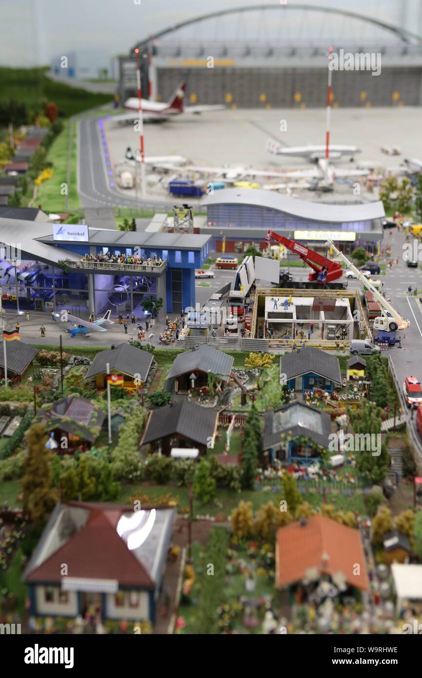 Knuffingen Airport in The Miniataur Wunderland, Hamburg, Germany Stock Photo
