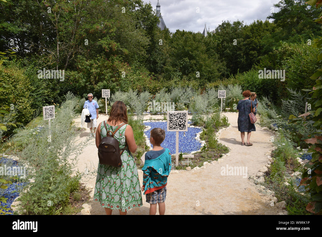 Au-dela des nuages garden explores relationship between nature & digital, International Garden Festival, Chaumont-sur-Loire chateau, Loire Valley, Fra Stock Photo