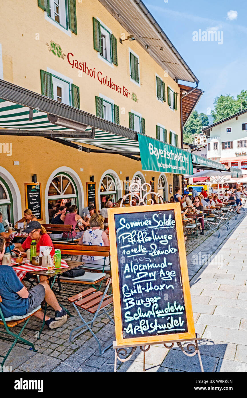 Berchtesgaden (Bavaria, Germany) restaurant; Berchtesgaden: typisches gasthaus Stock Photo