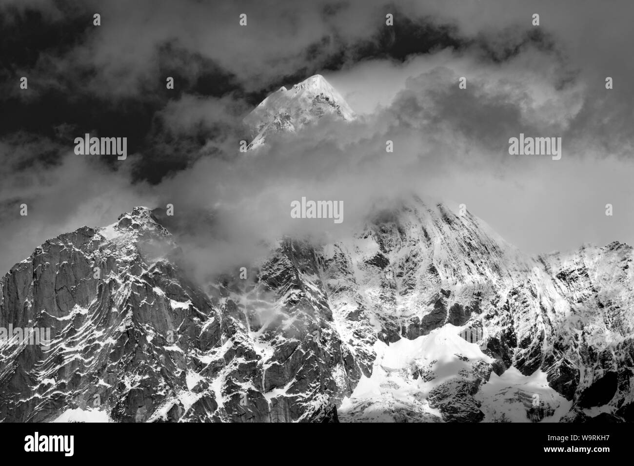 Asia, China, Chinese, Peoples Republic, Western China, Sichuan Province, Tibetan, Shuangqiao Valley, Xiaojin County, Himalaya, Four girls mountain,  M Stock Photo