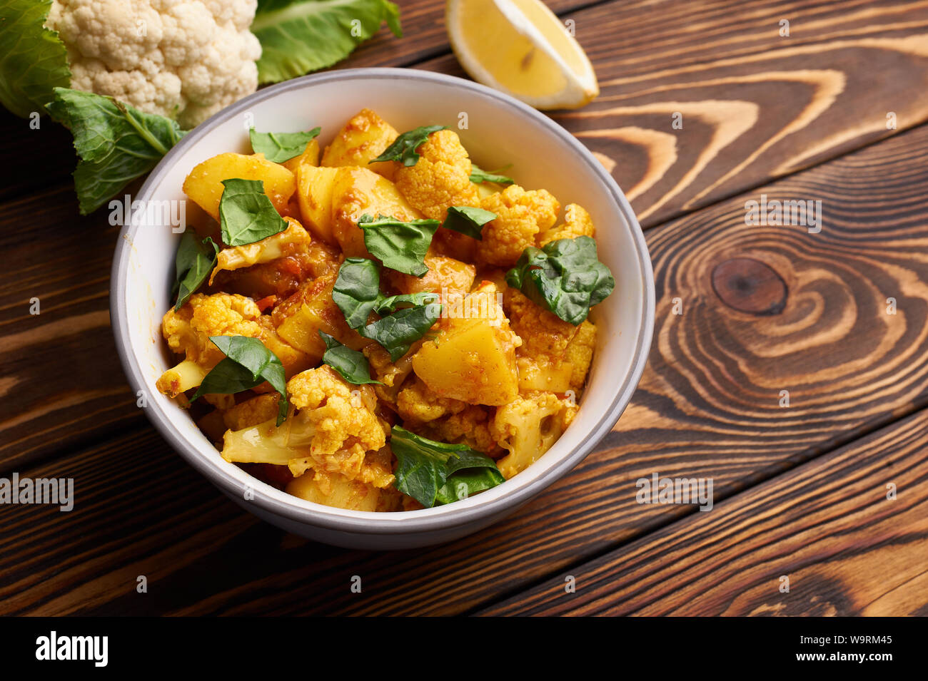 aloo gobi. Indian cuisine vegetarian curry cooked with cauliflower