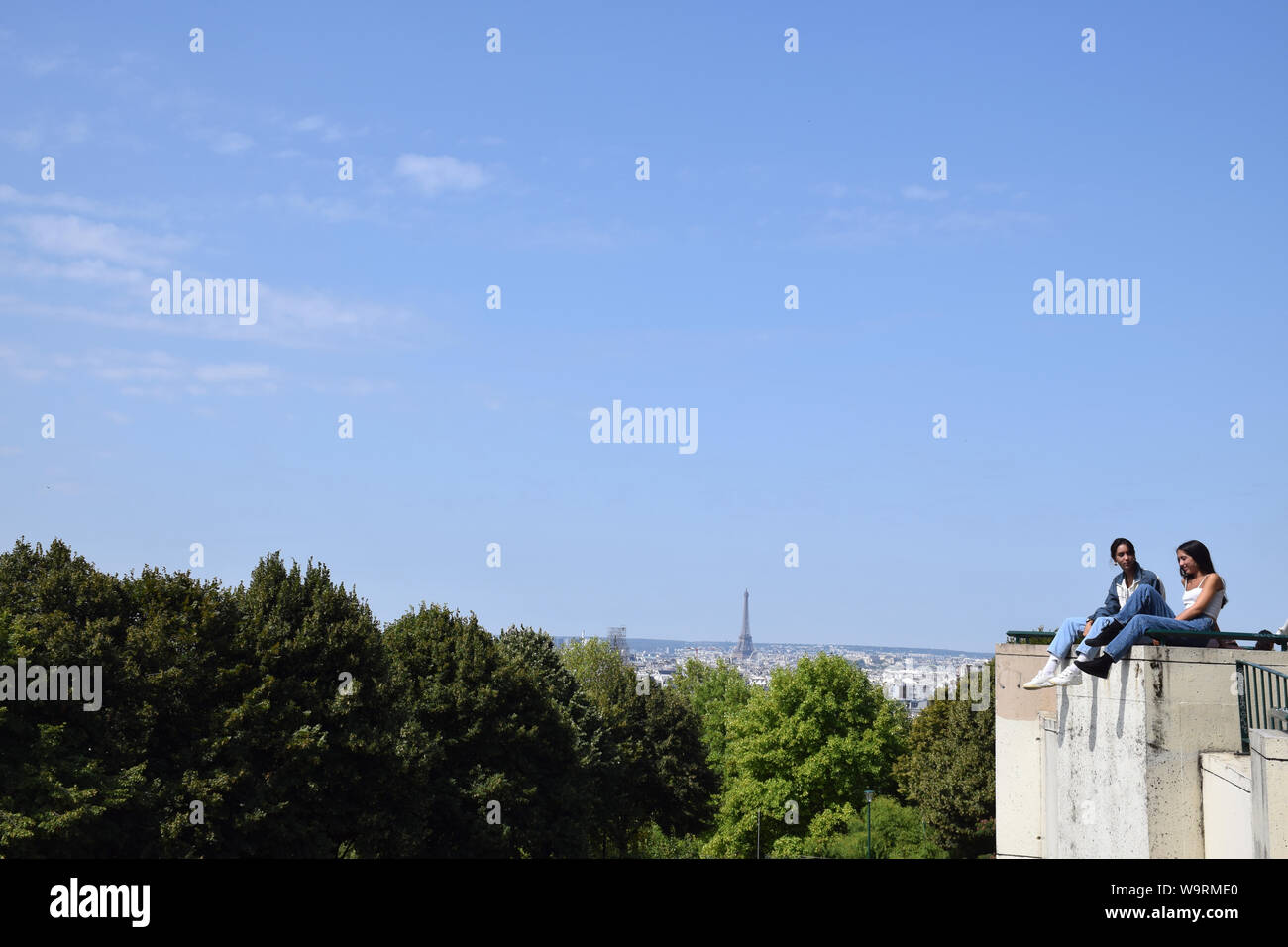 Parc Belleville, 20th arrondissement, Paris France August 2019 Stock Photo