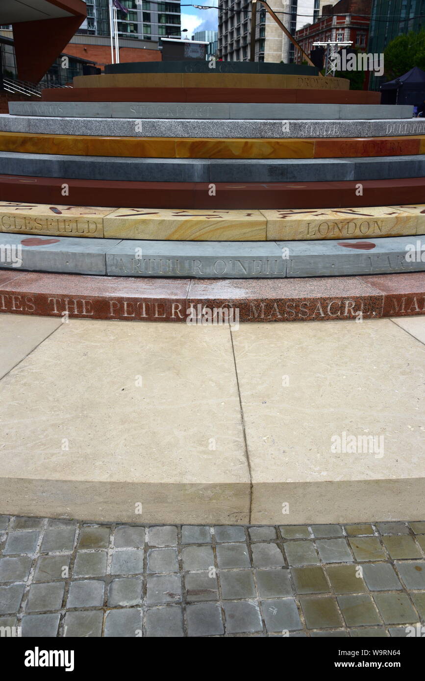 Peterloo memorial in Manchester Stock Photo