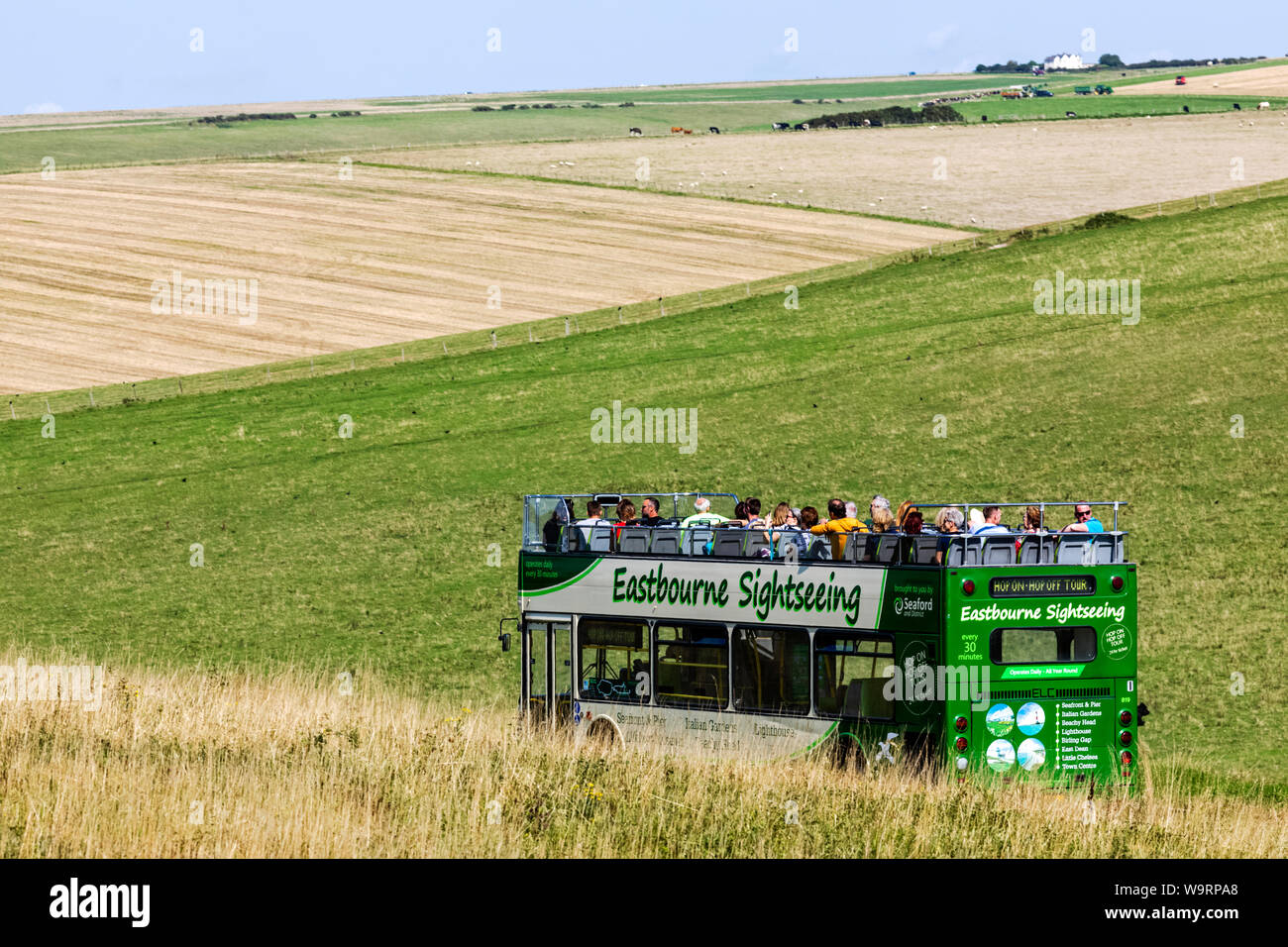 England, East Sussex, Eastbourne, South Downs National Park, Open Top Sightseeing Bus, 30064214 *** Local Caption *** Stock Photo