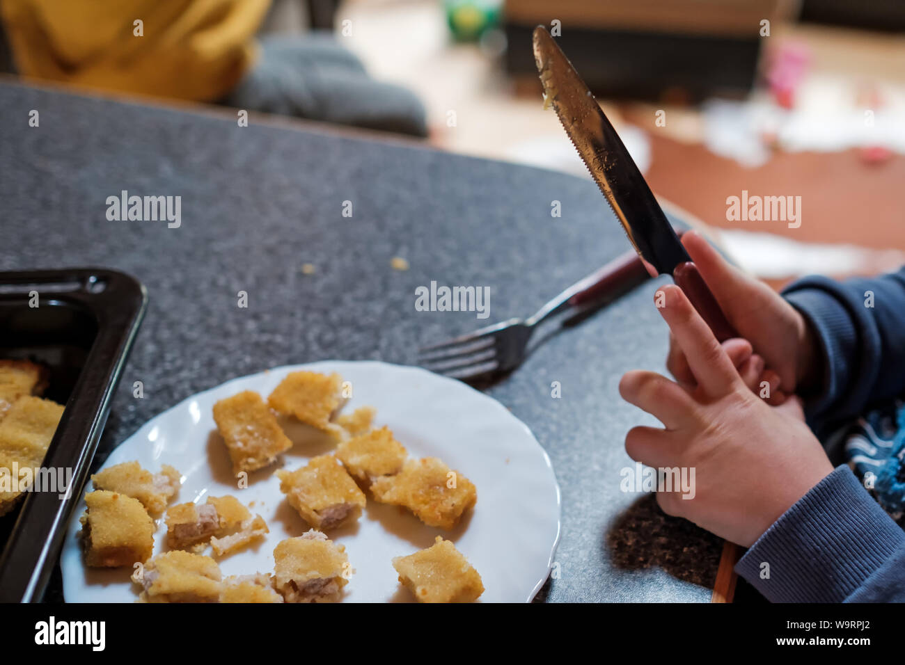 Crispy deep fried fish fingers for children diet Stock Photo Alamy