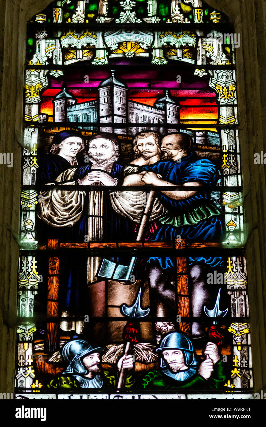 England, Kent, Canterbury, Canterbury Cathedral, The Chapter House, Stained Glass Window