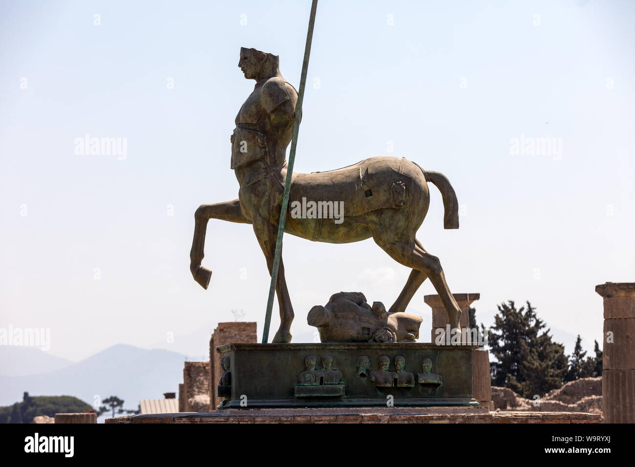 Pompeii, Italy June 15, 2017 Sculptures of the Polish sculptor Igor