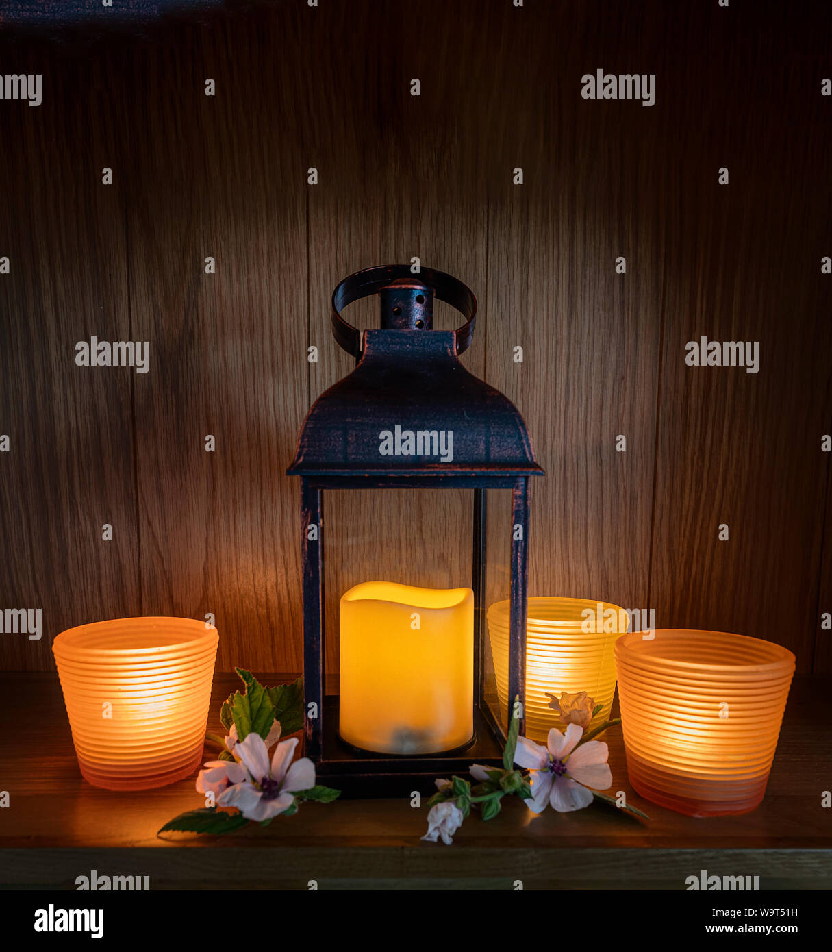 Lantern and Candles Stock Photo Alamy