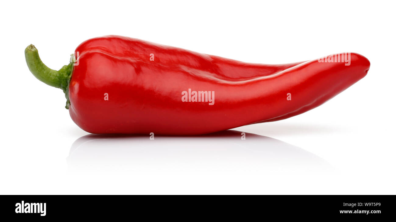 Fresh red pepper isolated on white background Stock Photo - Alamy