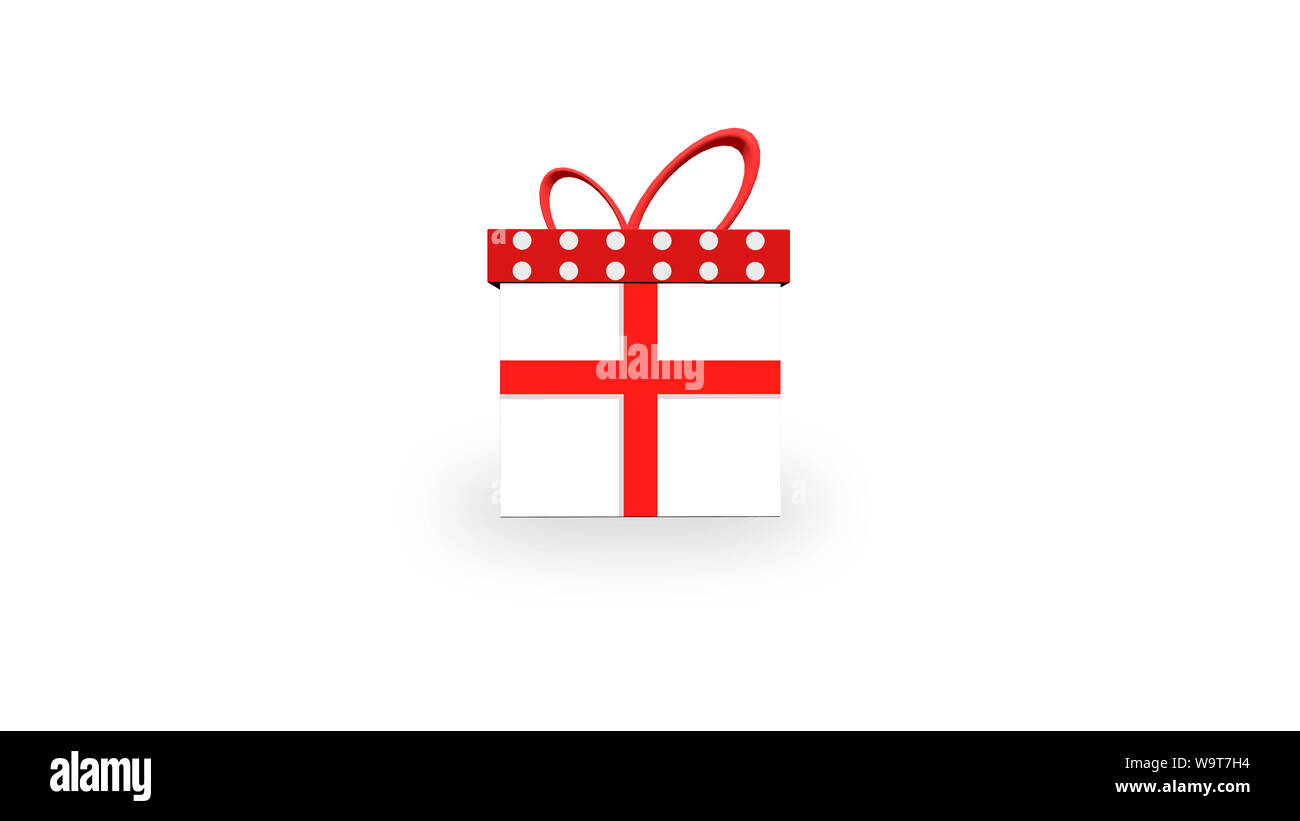 Realistic 3D illustration of White gift boxes with red ribbons isolated ...
