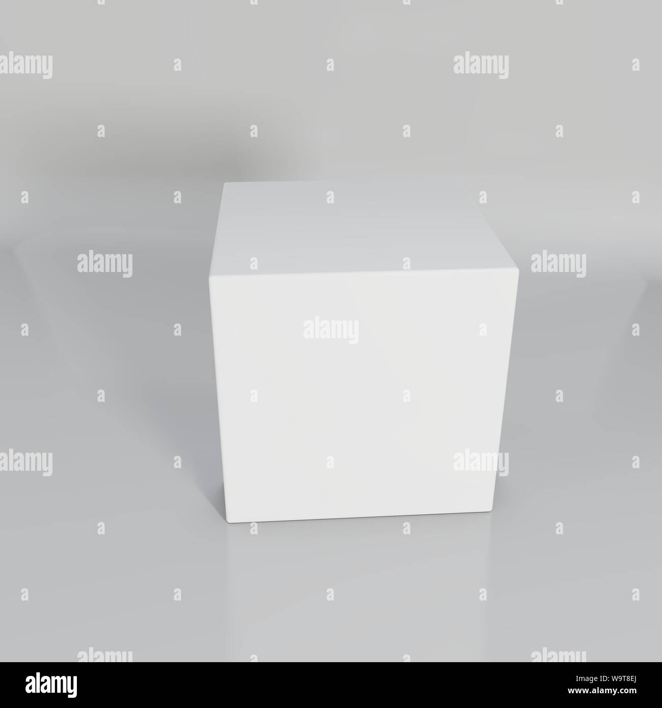White pedestal in light studio. 3d rendering background Stock Photo - Alamy