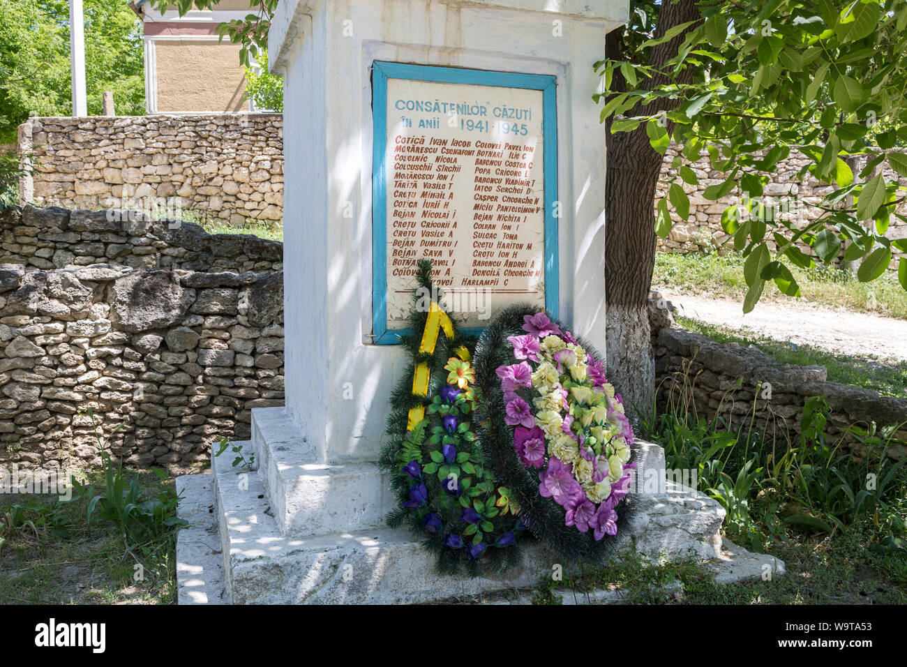 World War Two memorial, Orheil Vechi village, Moldova Stock Photo