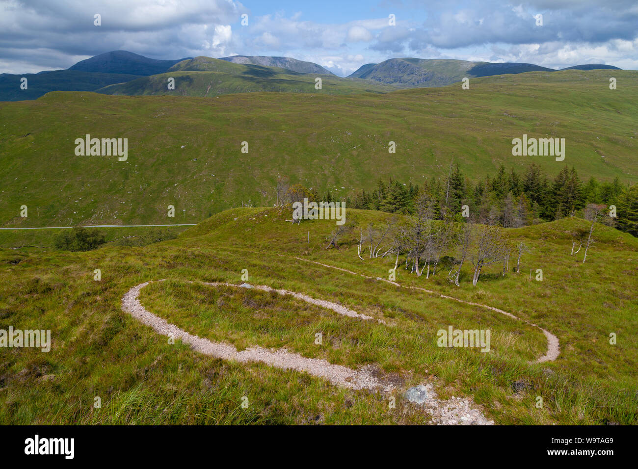 A stalkers path on the lower slopes of  Beinn Leoid in the highlands of Scotland. Stock Photo