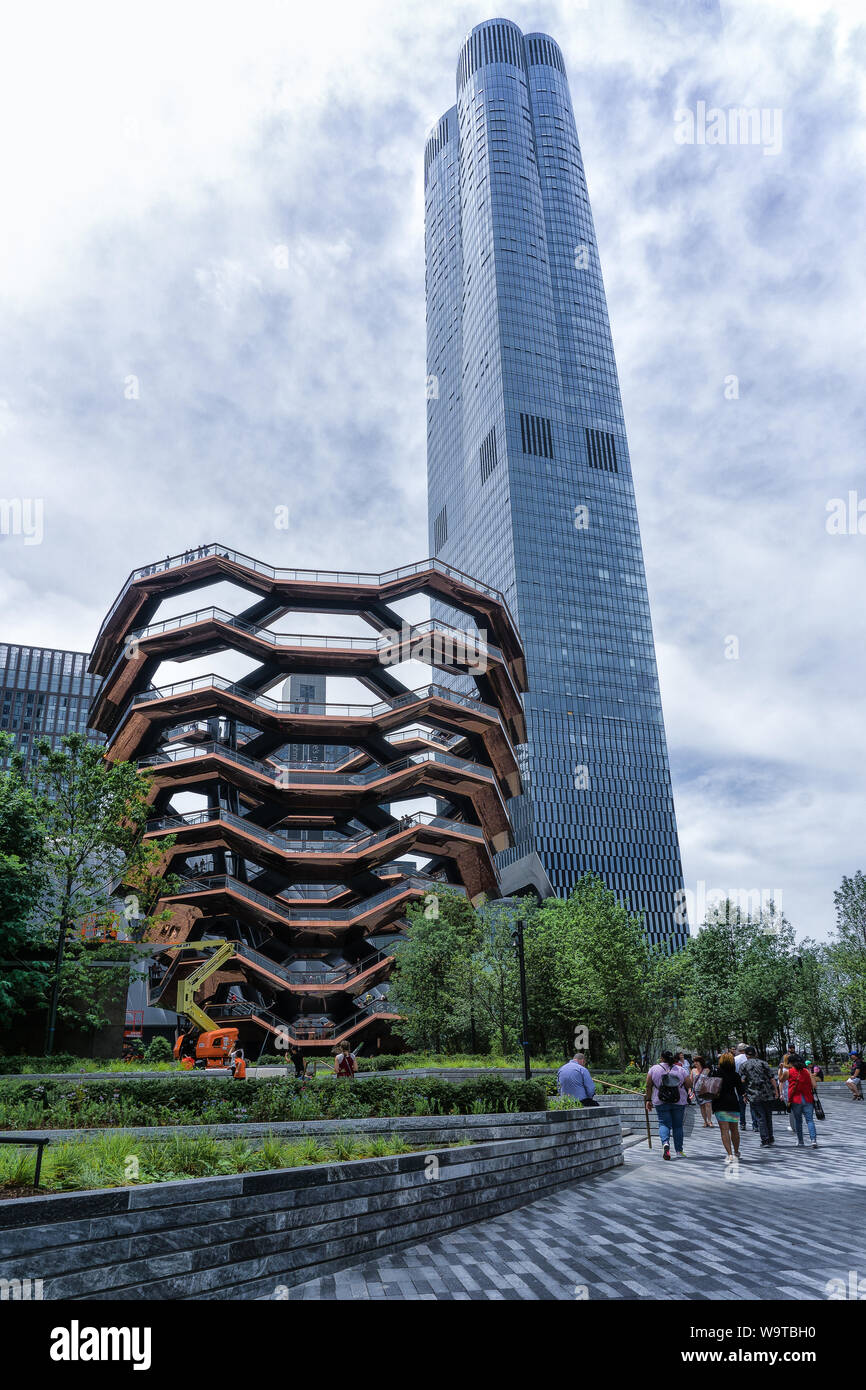 USA New York City, residential and commercial high-rise buildings near the Hudson Yards Subway on the west side of Manhattan, New York City , June 19 Stock Photo