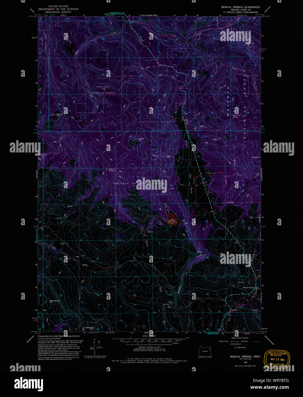 Medical springs oregon map hi-res stock photography and images - Alamy