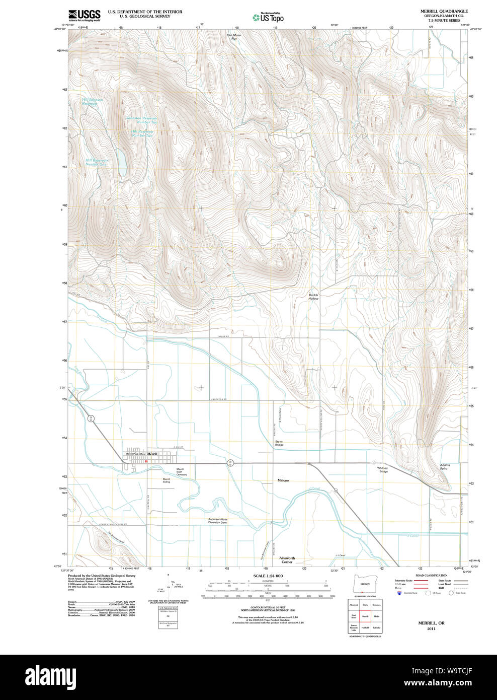Map of merrill oregon hires stock photography and images Alamy