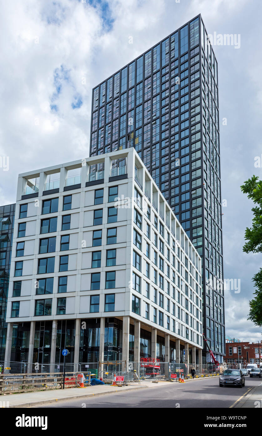 The Angel Gardens apartment blocks nearing completion Aug 2019