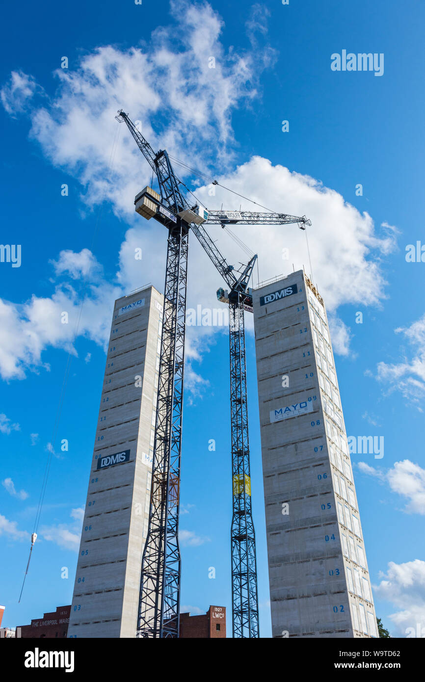 Concrete cores of the No1 Old Trafford apartment block, Old Trafford