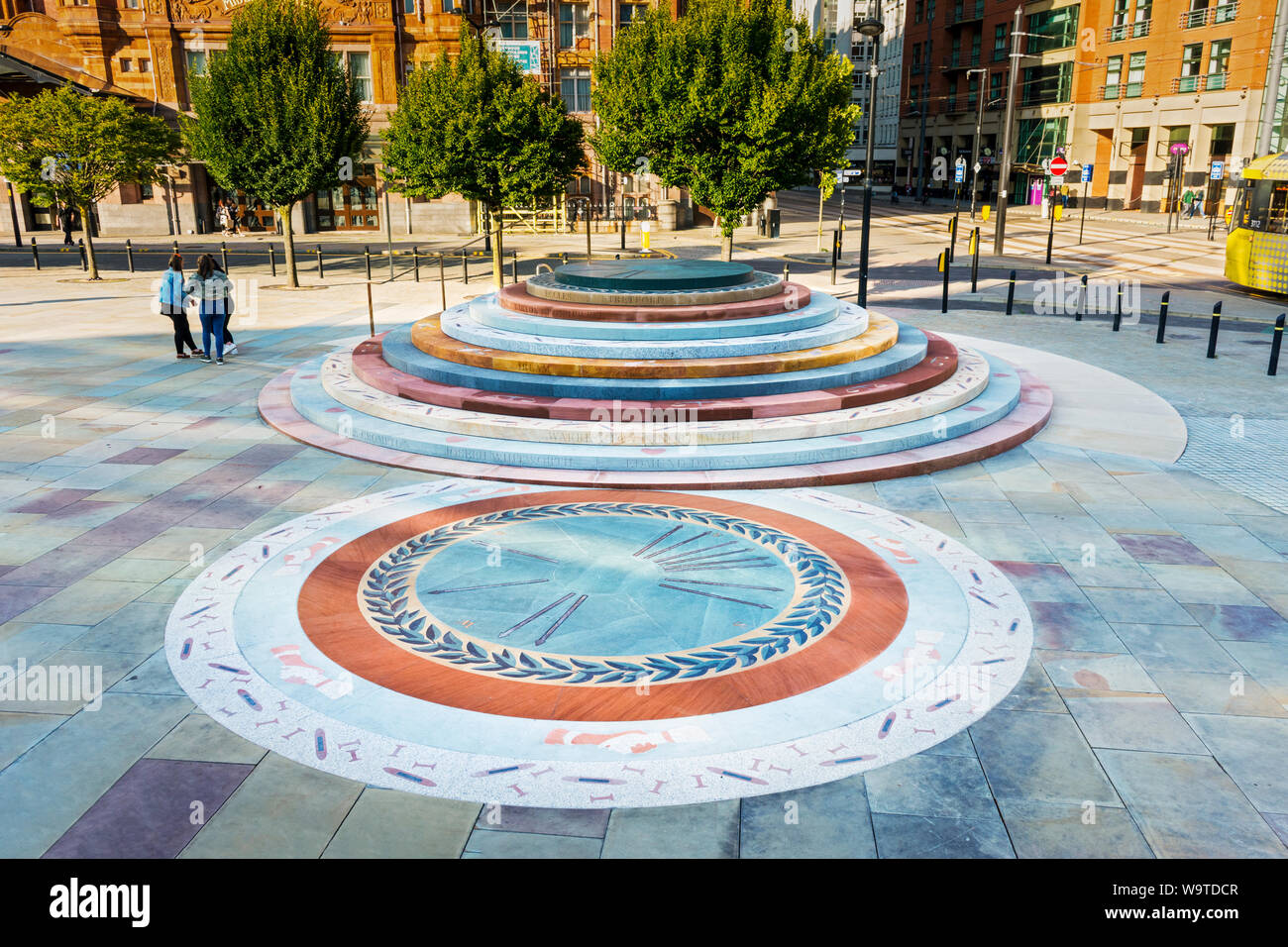 The Peterloo Massacre memorial, designed by Jeremy Deller, outside the Manchester Central building, Manchester, UK Stock Photo