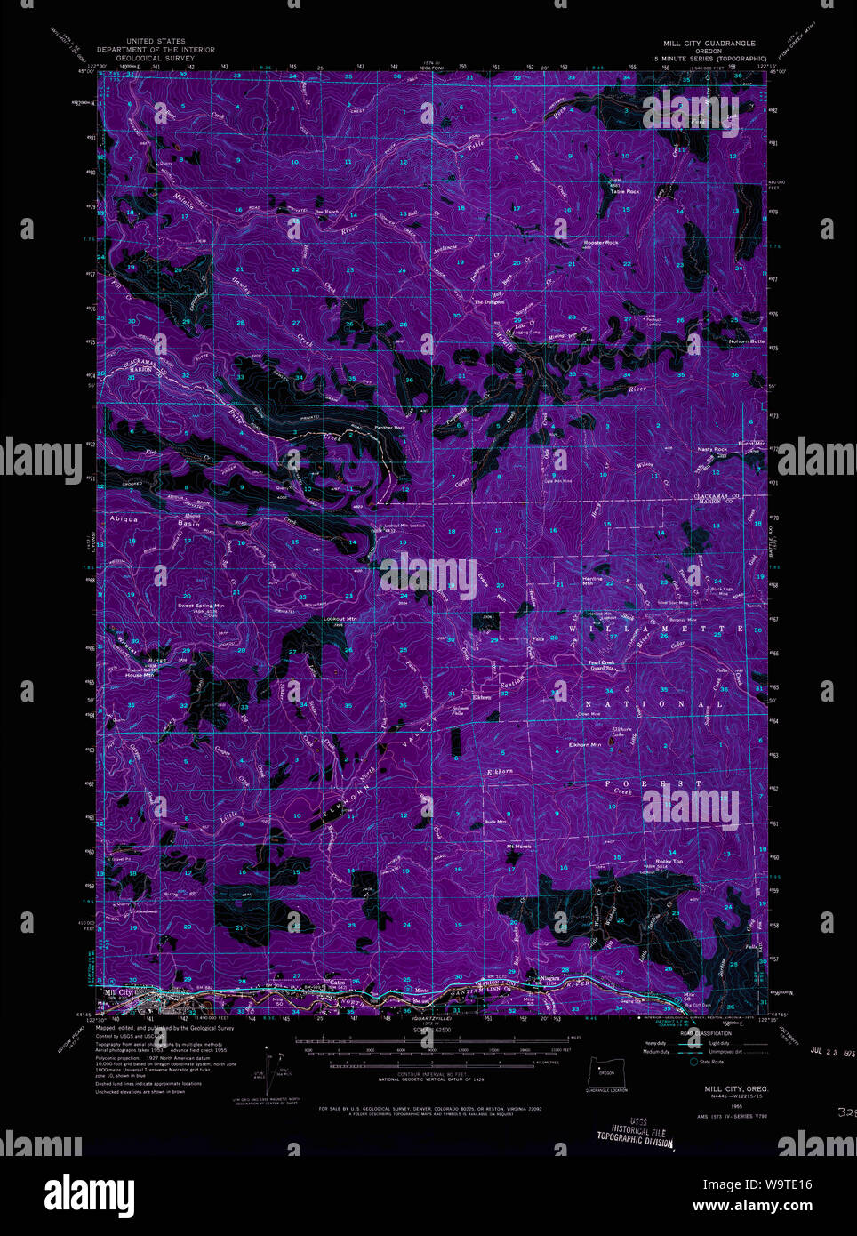 Mill city oregon map hires stock photography and images Alamy