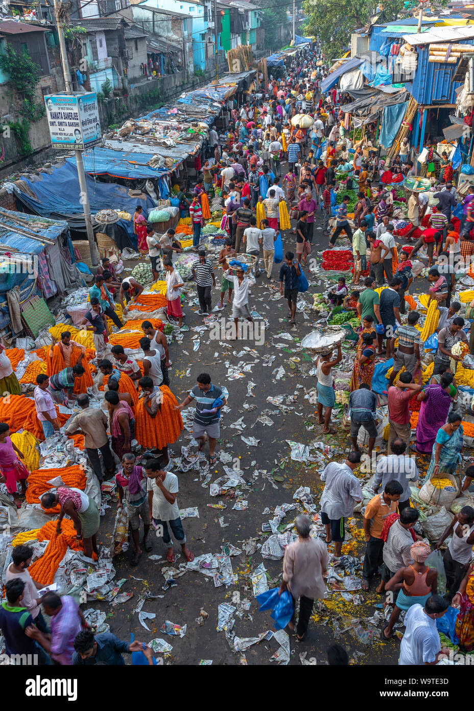 Kolkata, West Bengal/ India August 11,2019. Top View of Mullick Ghat