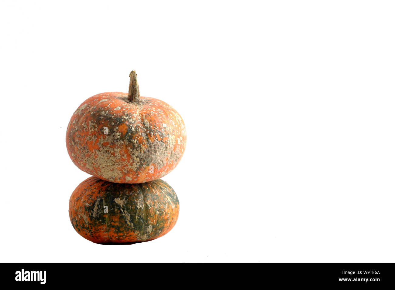 a pile of two pumpkins isolated on white background Stock Photo - Alamy