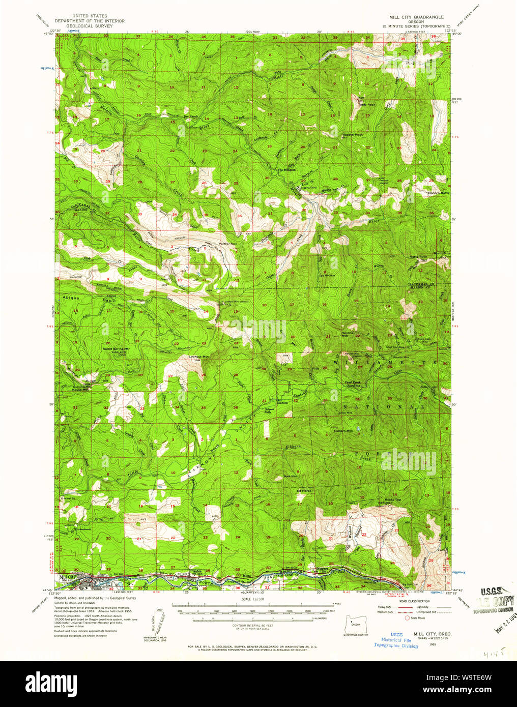 Mill city oregon map hires stock photography and images Alamy