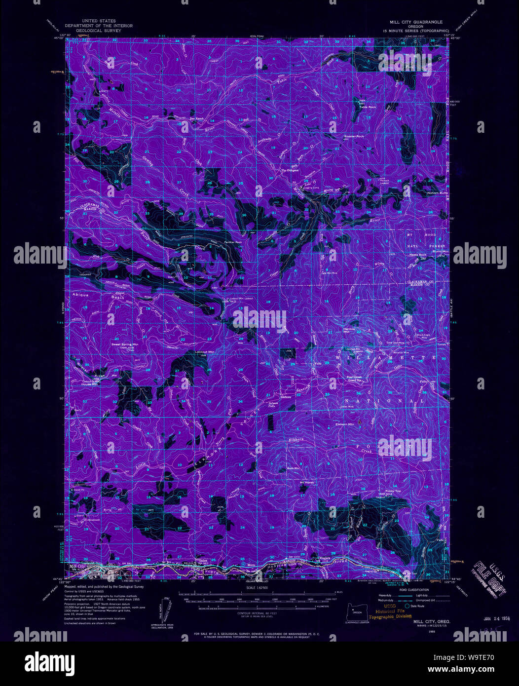 Map of mill city oregon hires stock photography and images Alamy