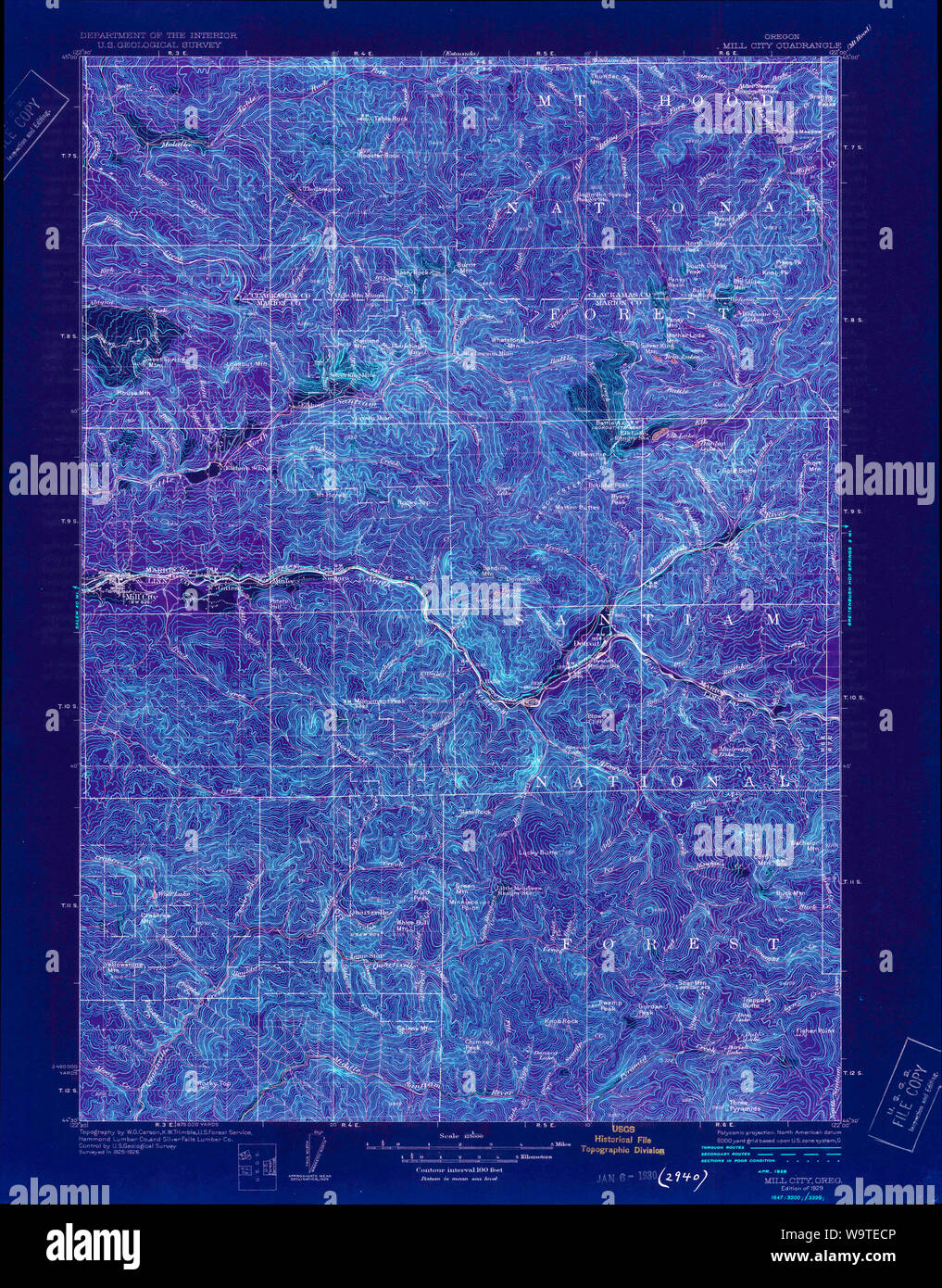 Map of mill city oregon hires stock photography and images Alamy