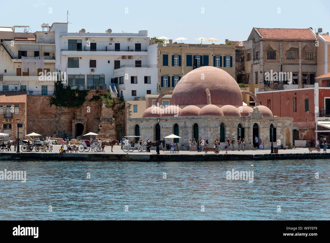 Chania, Crete, Greece, Mosque of the Janissaries on the waterfront of