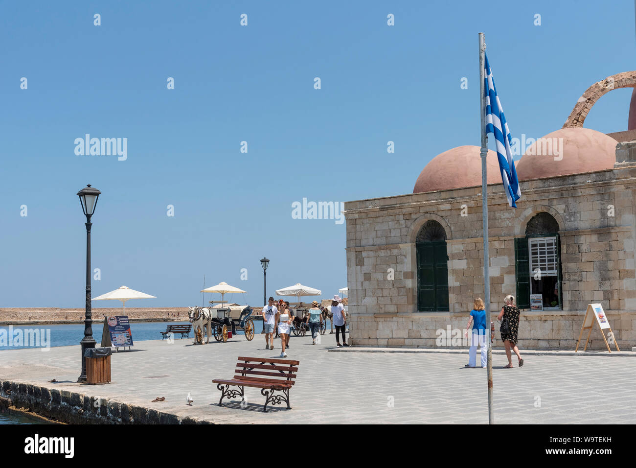 Chania, Crete, Greece, Mosque of the Janissaries on the waterfront of