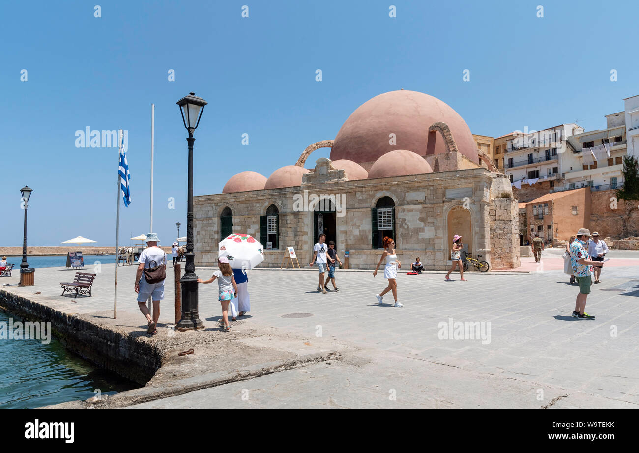 Chania, Crete, Greece, Mosque of the Janissaries on the waterfront of