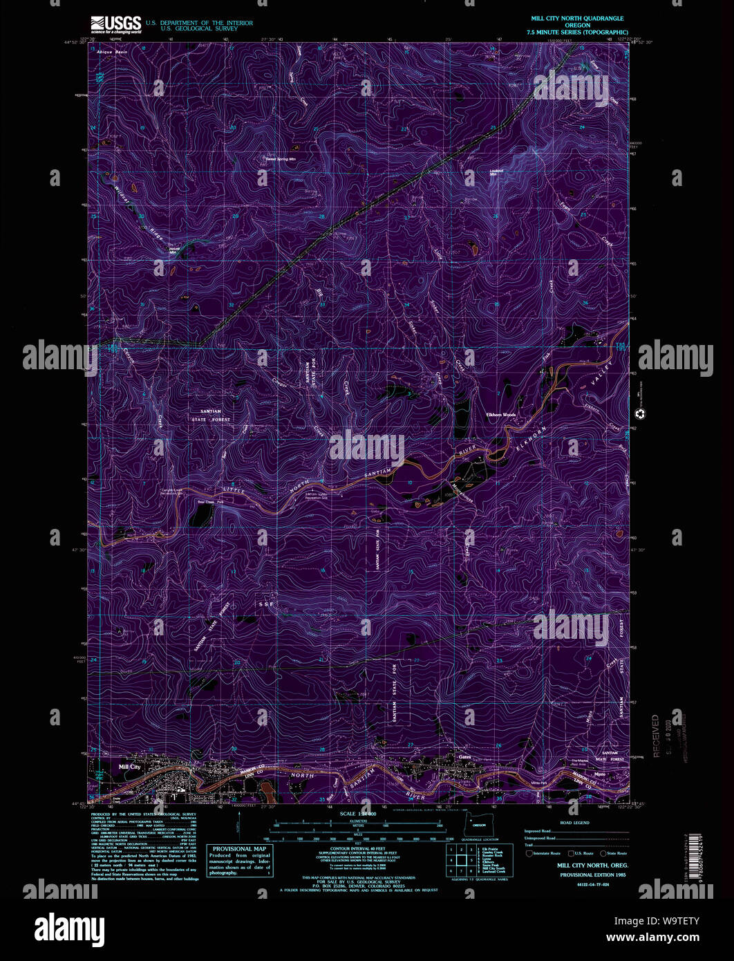 Mill city oregon map hires stock photography and images Alamy