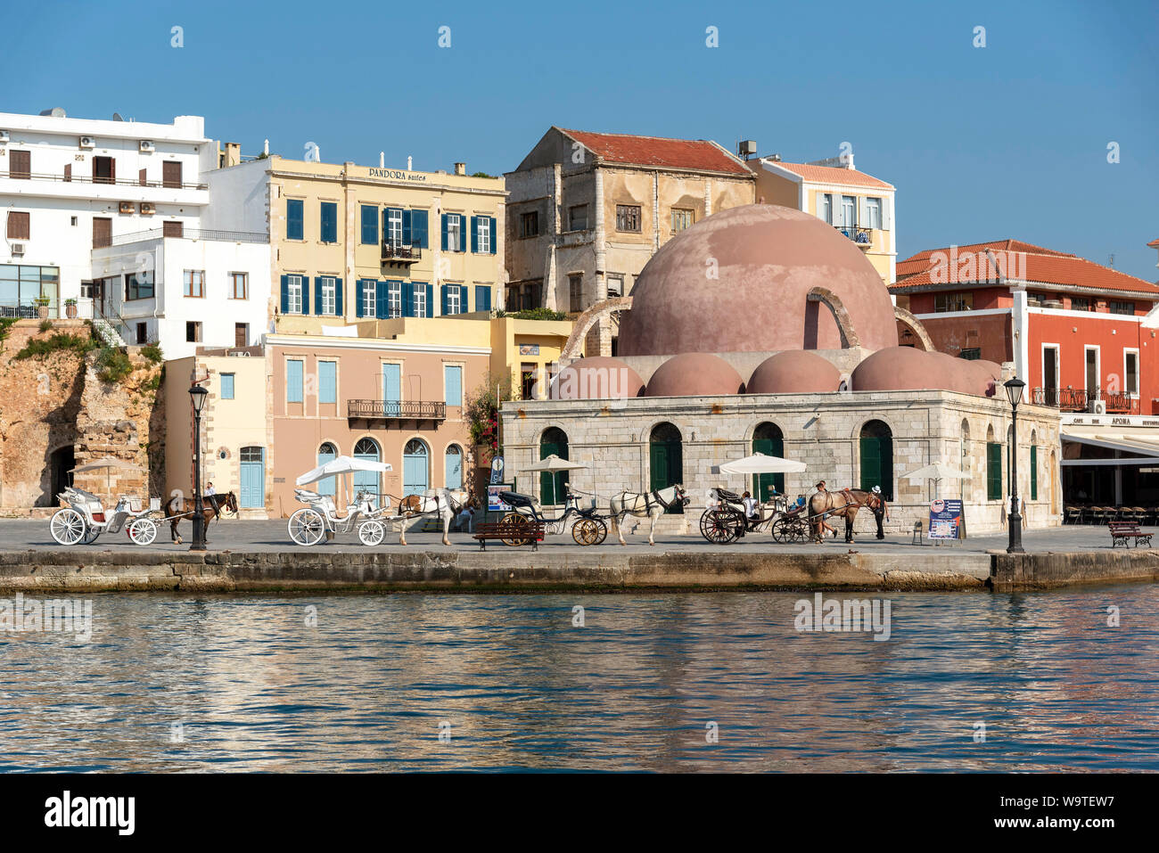Chania, Crete, Greece, Mosque of the Janissaries on the waterfront of