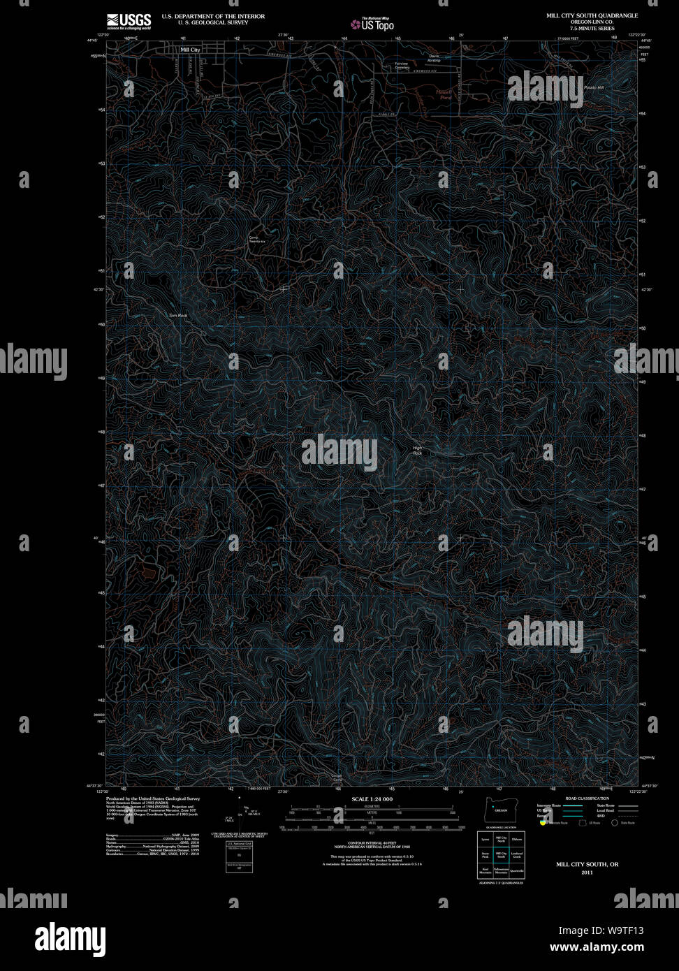 Mill city oregon map hires stock photography and images Alamy