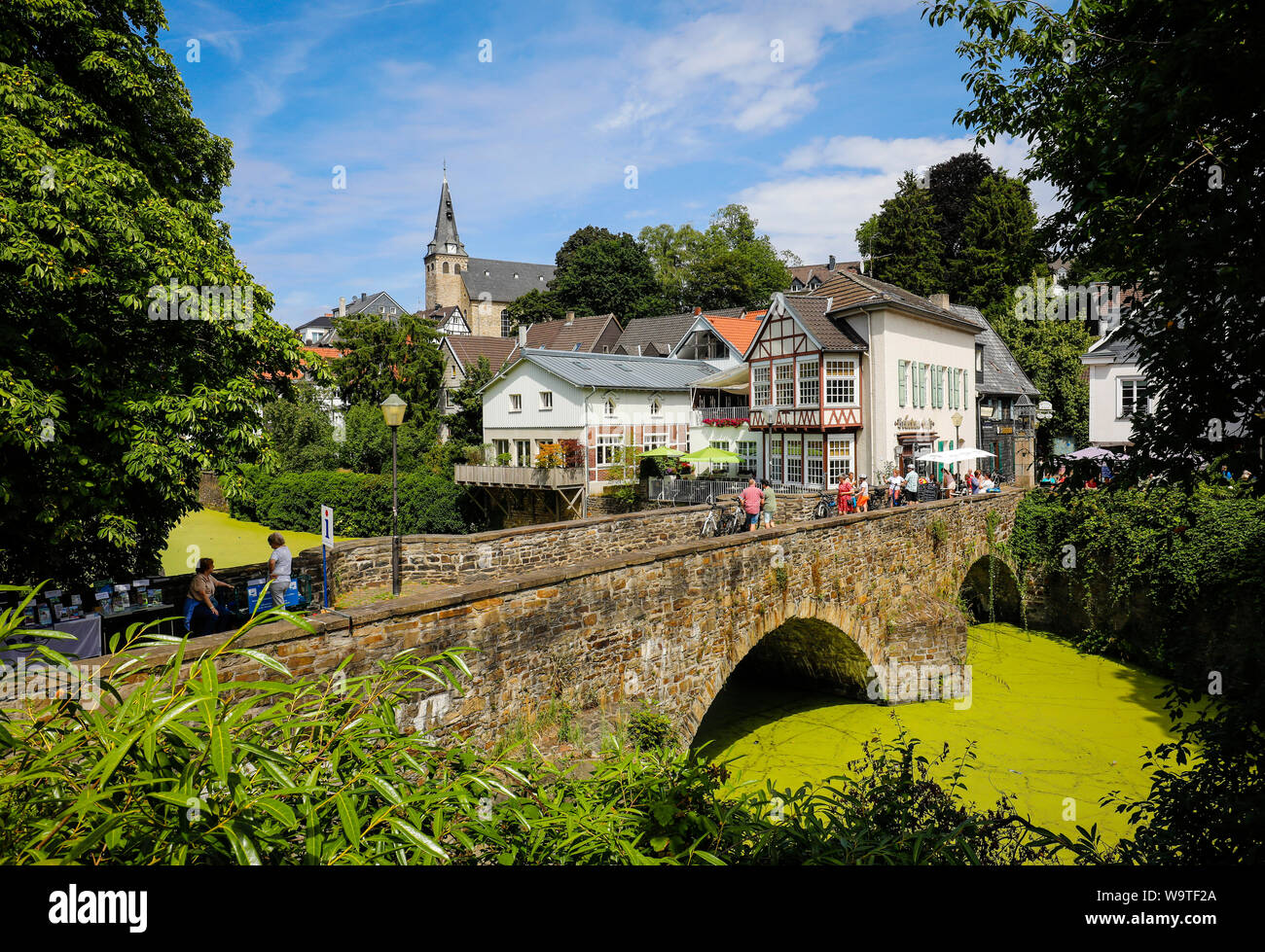 Essen, Ruhr area, North Rhine-Westphalia, Germany - Kettwig, the former independent weaver town has been a district of Essen since 1975, the old town Stock Photo