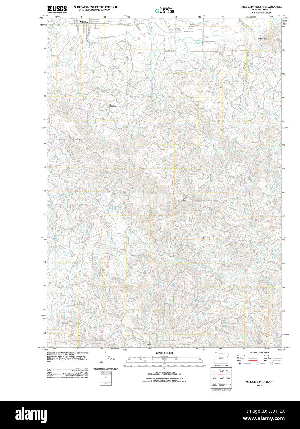 Map of mill city oregon Cut Out Stock Images & Pictures Alamy
