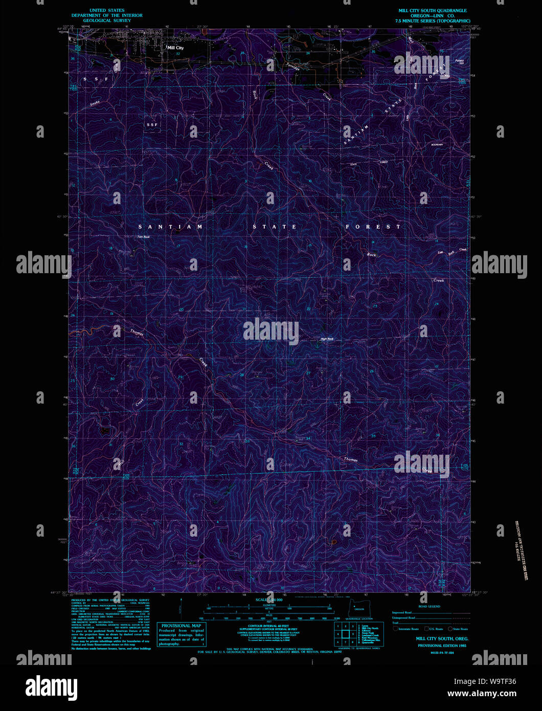 Map of mill city oregon hires stock photography and images Alamy