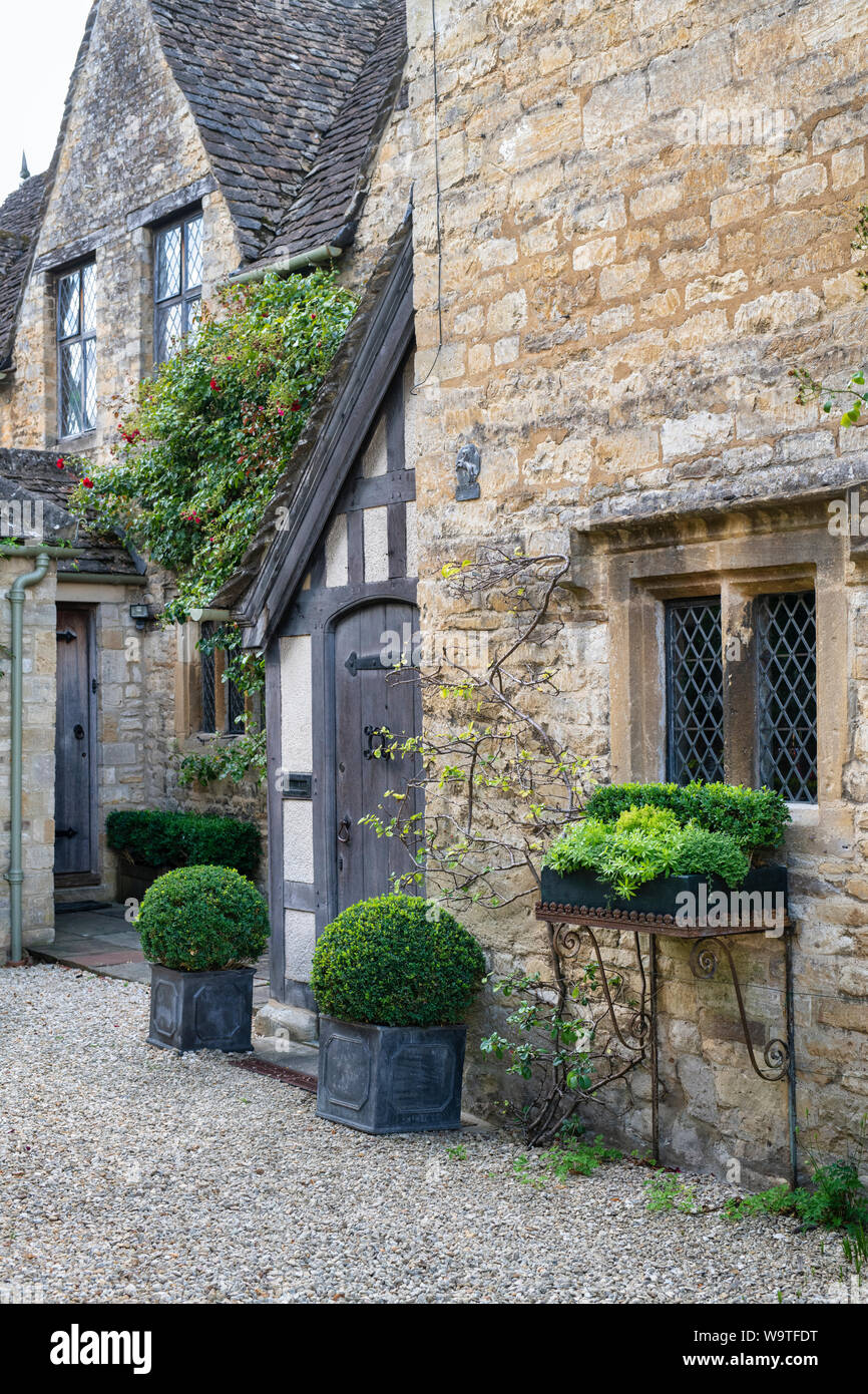 Stone and timber framed house house in sheep street. Burford, Cotswolds, Oxfordshire, England Stock Photo