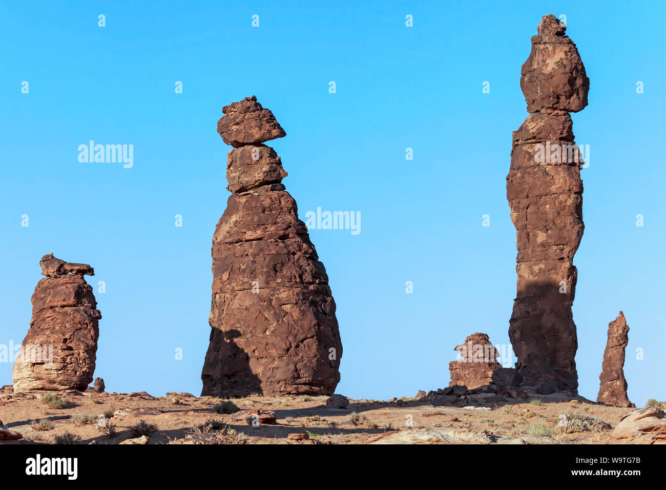 Rock formations in the desert, Riyadh, Saudi Arabia Stock Photo