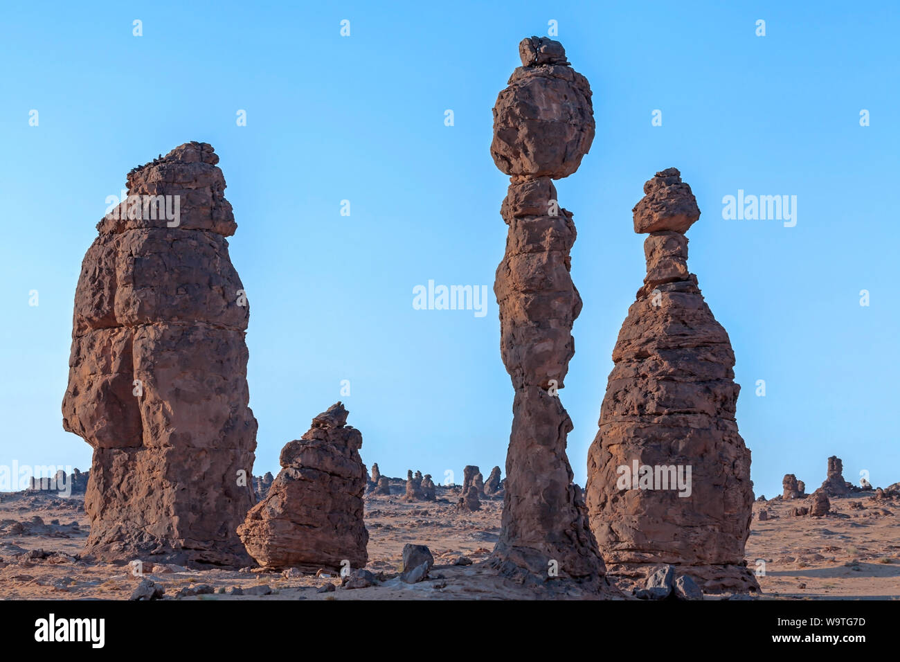 Rock formations in the desert, Riyadh, Saudi Arabia Stock Photo