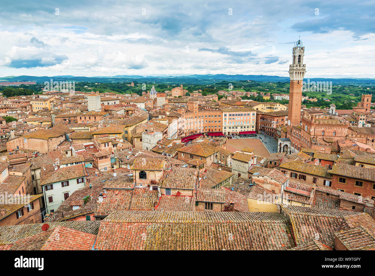 Aerial cityscape, Siena, Tuscany, Italy Stock Photo